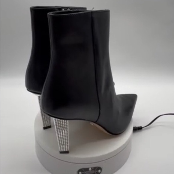 Michael Kors Black Heeled Boots with Silver Accent - Picture 4 of 7